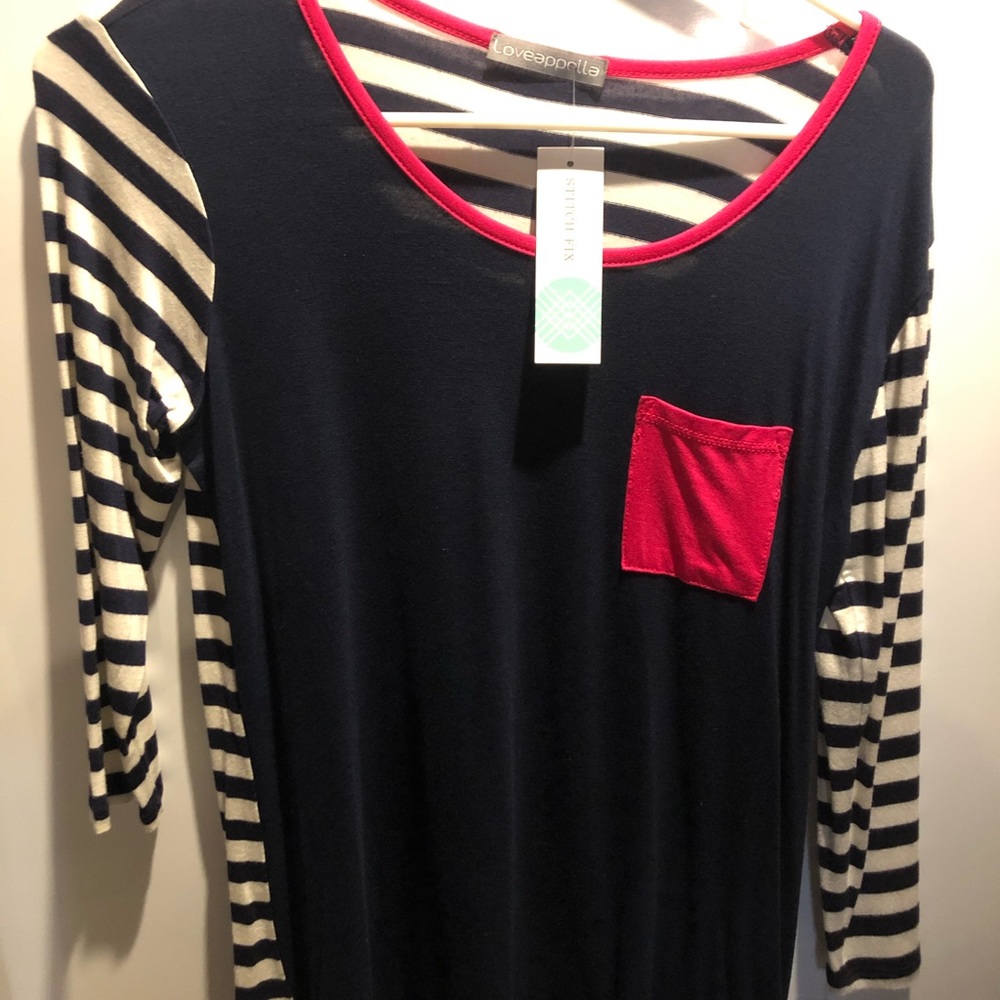 Loveapella pola pocket knit top